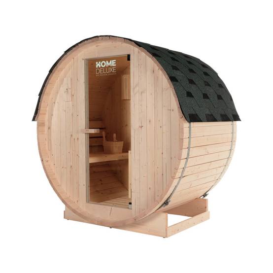 Sauna tonneau extérieur HOME DELUXE LAHTI M - 195 x 120 cm pour 2 personnes - Image 1
