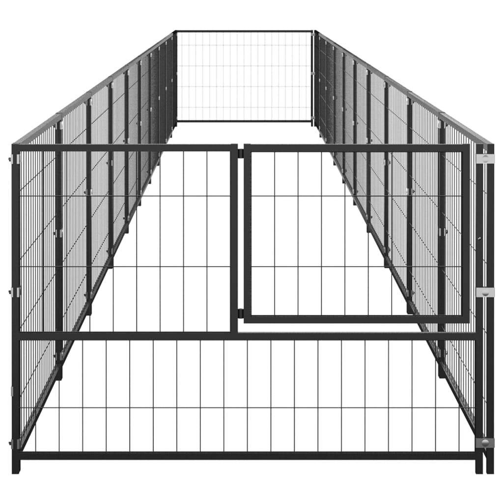 Helloshop26 - Chenil extérieur cage enclos parc animaux chien noir 10 m² acier - Imagen 4
