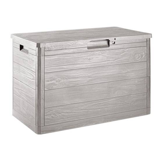 Coffre de jardin en résine 160 Litres GRIS TAUPE 77X 44 X 53 cm Protection Anti uv TOOMAX - Imagen 1