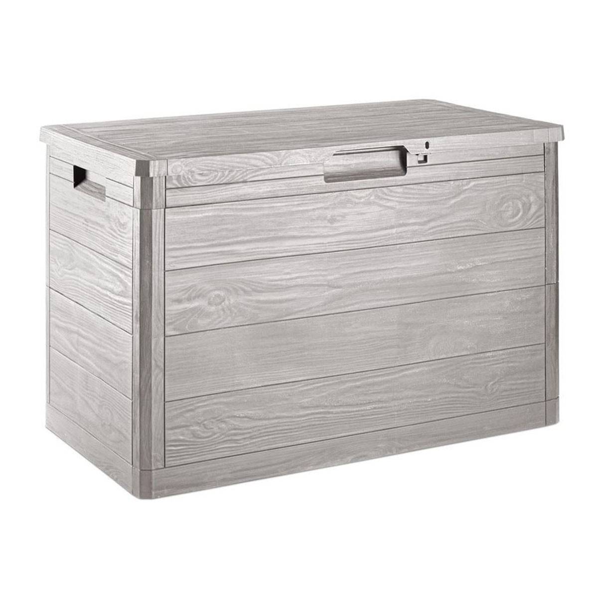Coffre de jardin en résine 160 Litres GRIS TAUPE 77X 44 X 53 cm Protection Anti uv TOOMAX - Imagen 1