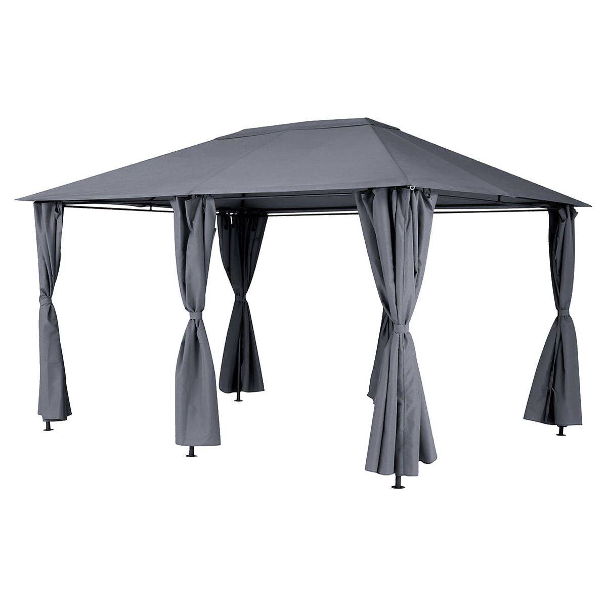 Hesperide - Rideaux pour tonnelle "Santorini" et "Thira" ardoise 4x3m en polyester - Hespéride - Imagen 3