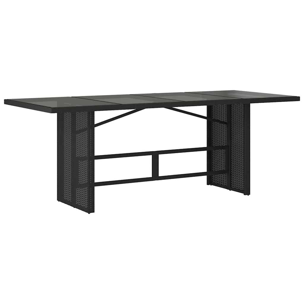 ComfortXL - Grande Table de Jardin 190cm en Résine Tressée Noire et Plateau Verre, pour 6 à 8 Personnes – ComfortXL Outdoor Living - Image 2