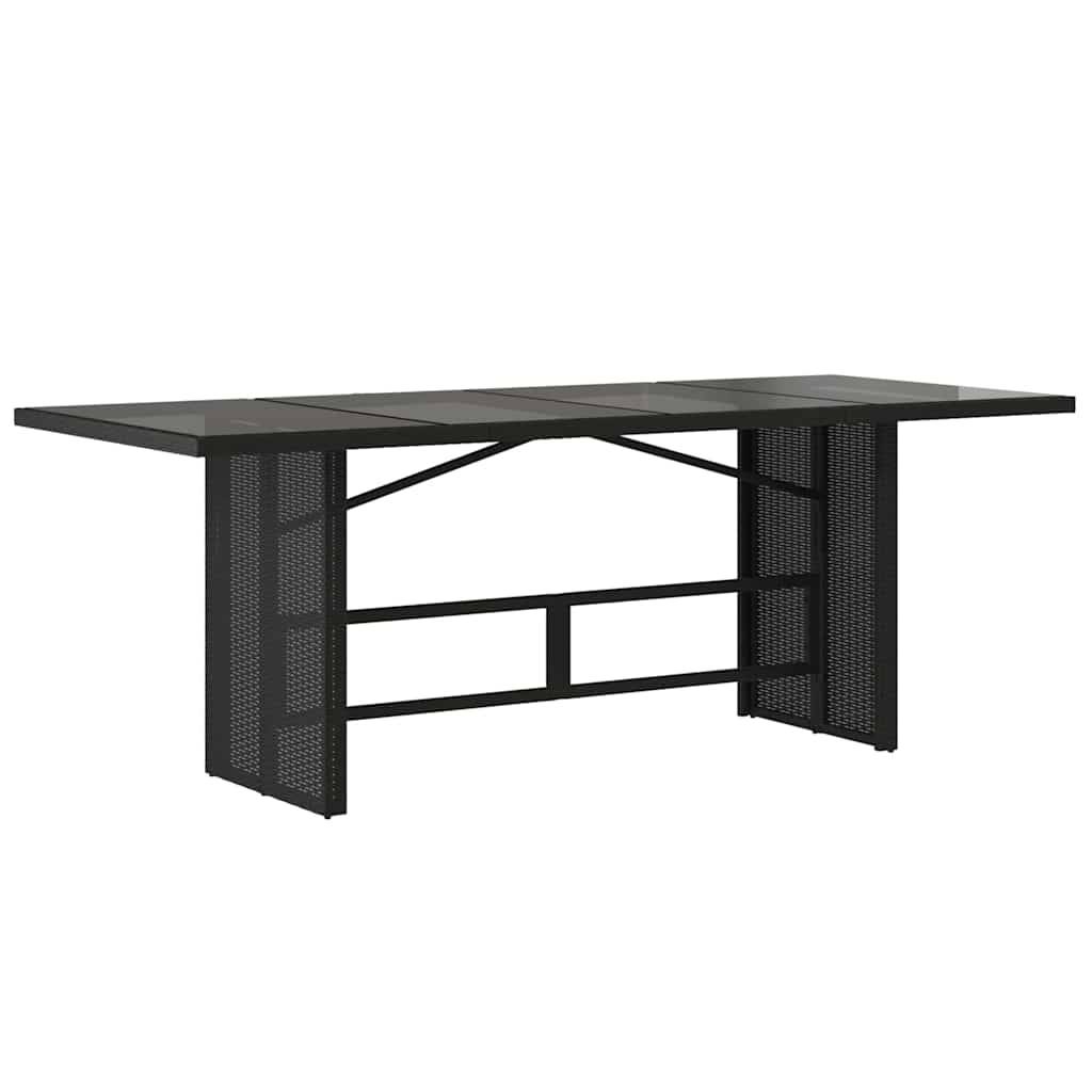 ComfortXL - Grande Table de Jardin 190cm en Résine Tressée Noire et Plateau Verre, pour 6 à 8 Personnes – ComfortXL Outdoor Living - Image 6
