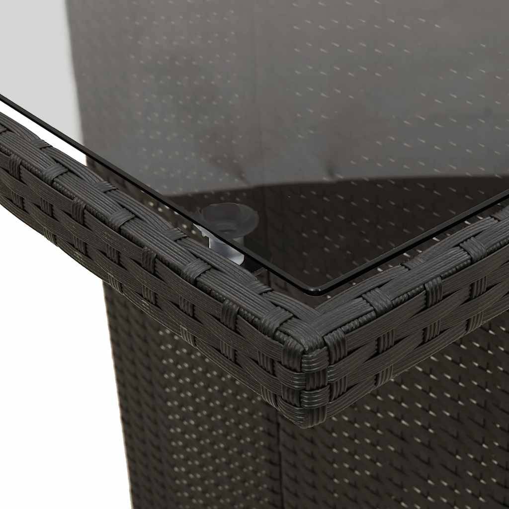 ComfortXL - Grande Table de Jardin 190cm en Résine Tressée Noire et Plateau Verre, pour 6 à 8 Personnes – ComfortXL Outdoor Living - Image 8