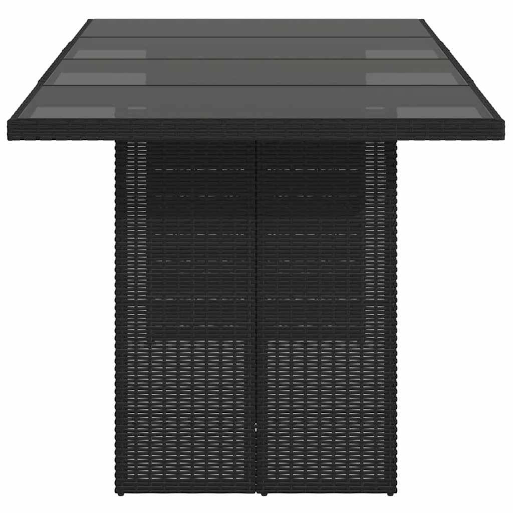 ComfortXL - Grande Table de Jardin 190cm en Résine Tressée Noire et Plateau Verre, pour 6 à 8 Personnes – ComfortXL Outdoor Living - Image 5