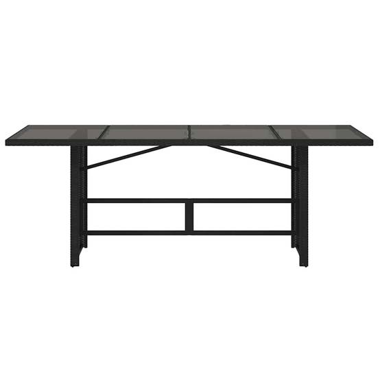 ComfortXL - Grande Table de Jardin 190cm en Résine Tressée Noire et Plateau Verre, pour 6 à 8 Personnes – ComfortXL Outdoor Living - Image 4