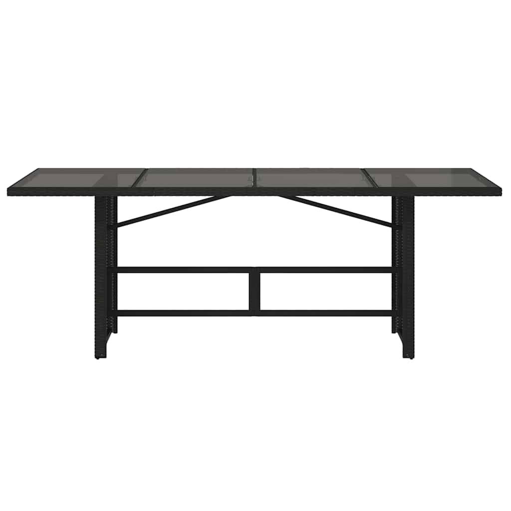 ComfortXL - Grande Table de Jardin 190cm en Résine Tressée Noire et Plateau Verre, pour 6 à 8 Personnes – ComfortXL Outdoor Living - Image 4