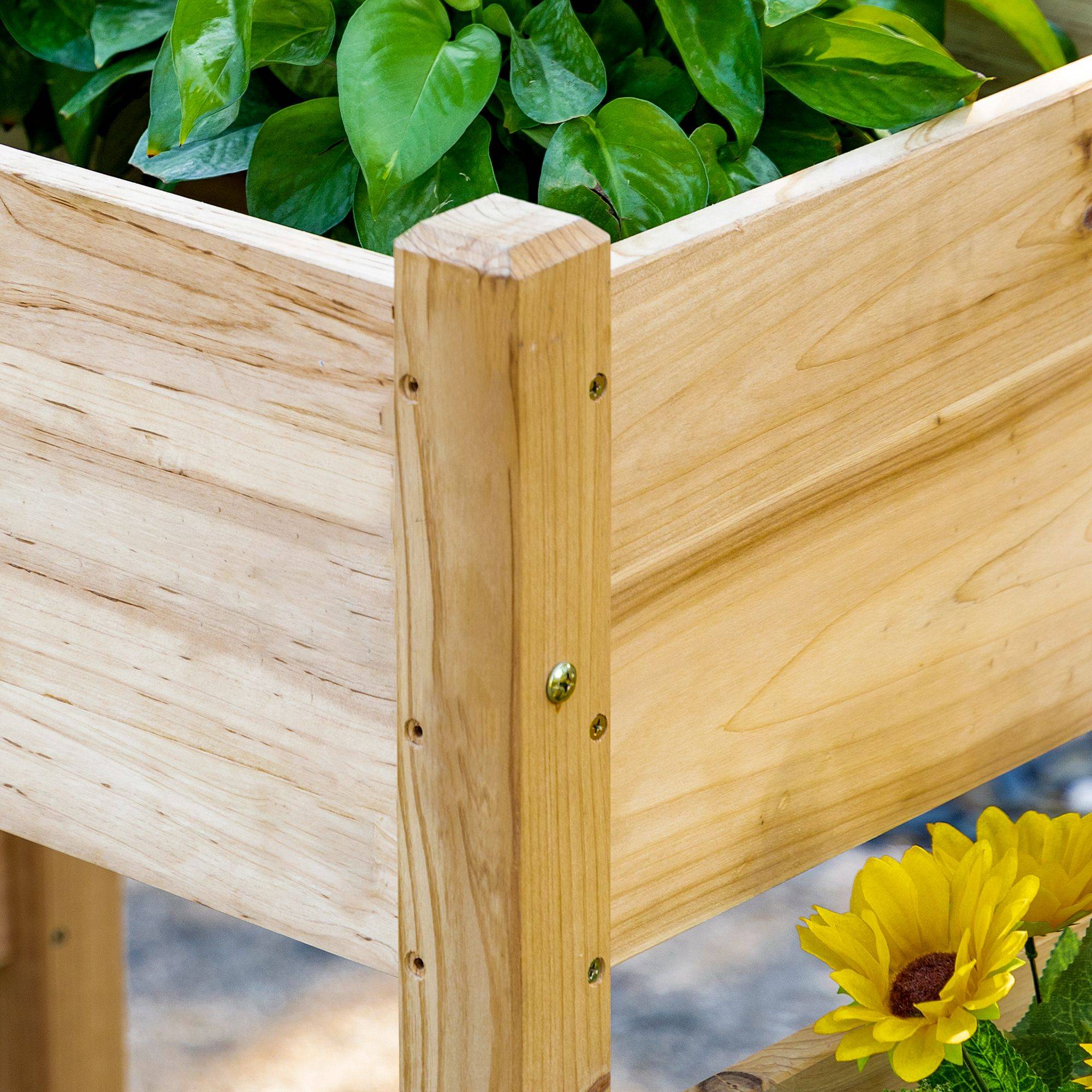 Jardinière sur pieds bois de sapin naturel 184 x 45 x 80 cm - PANGIVO - Image 10