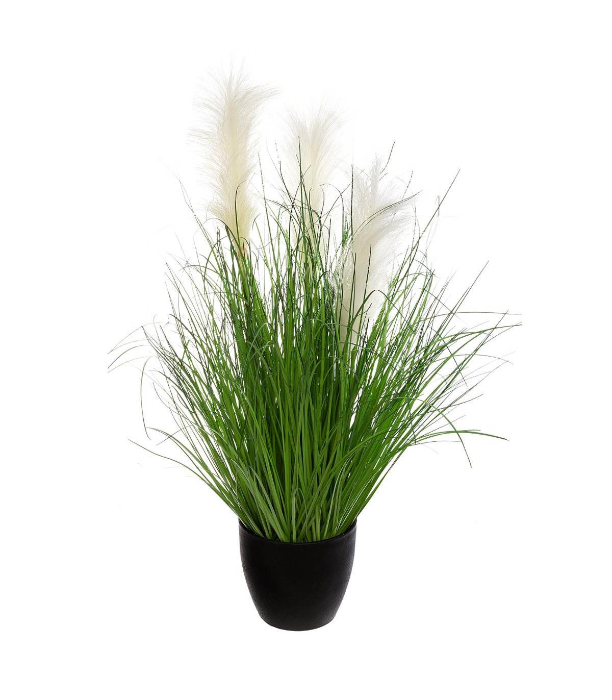 Plante artificielle Bouquet Herbes dans un Pot H 70 cm - Image 1