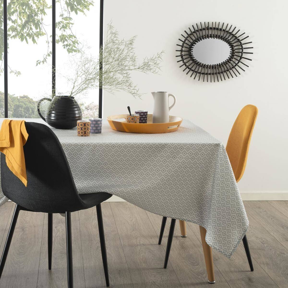Atmosphera - Nappe anti-tache "Etnik" gris 140x240cm - Atmosphera Créateur d'intérieur - Imagen 1