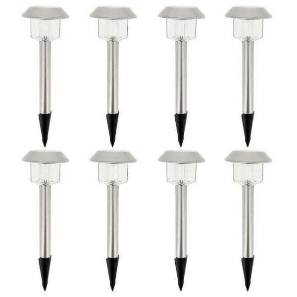 Lumisky - Lot de 8 balises solaires LED blanc froid - ALESIA - LUMISKY - Métal - Extérieur - Image 1