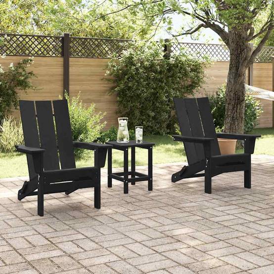 PANGIVO - Chaise de jardin Polyéthylène Noir 80.5 x 74.5 x 92 cm, Poids :33.84kg - PANGIVO - Image 3