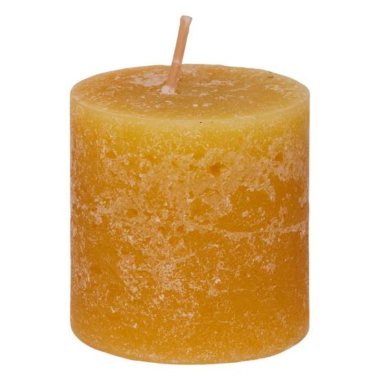 Lot de 4 Bougies décoratives Votive Rustique Jaune D 4.5 cm - Image 3
