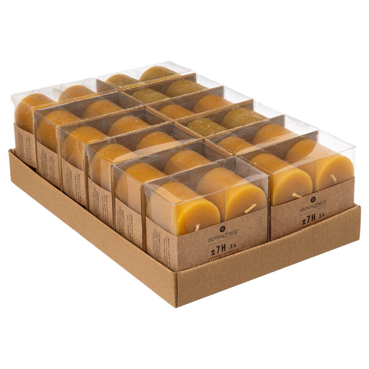 Atmosphera - Lot de 4 bougies rustiques jaune 60g - Atmosphera Créateur d'intérieur - Imagen 5