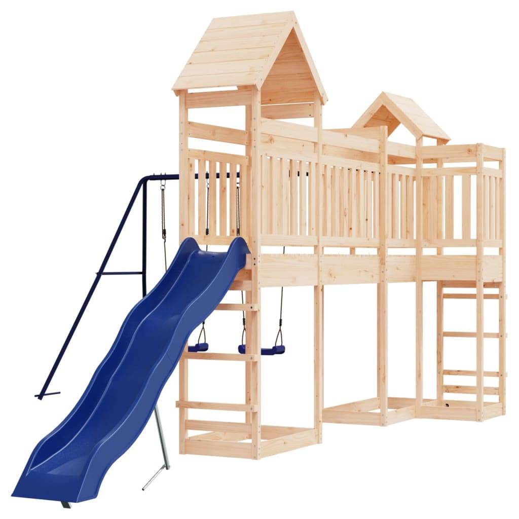 Helloshop26 - Aire de jeux d'extérieur balançoires toboggan portiques robuste jeux jardin 362 x 560 x 264 cm bois de pin massif - Imagen 1