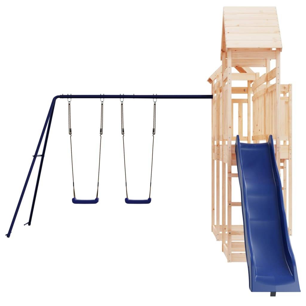 Helloshop26 - Aire de jeux d'extérieur balançoires toboggan portiques robuste jeux jardin 362 x 560 x 264 cm bois de pin massif - Imagen 3