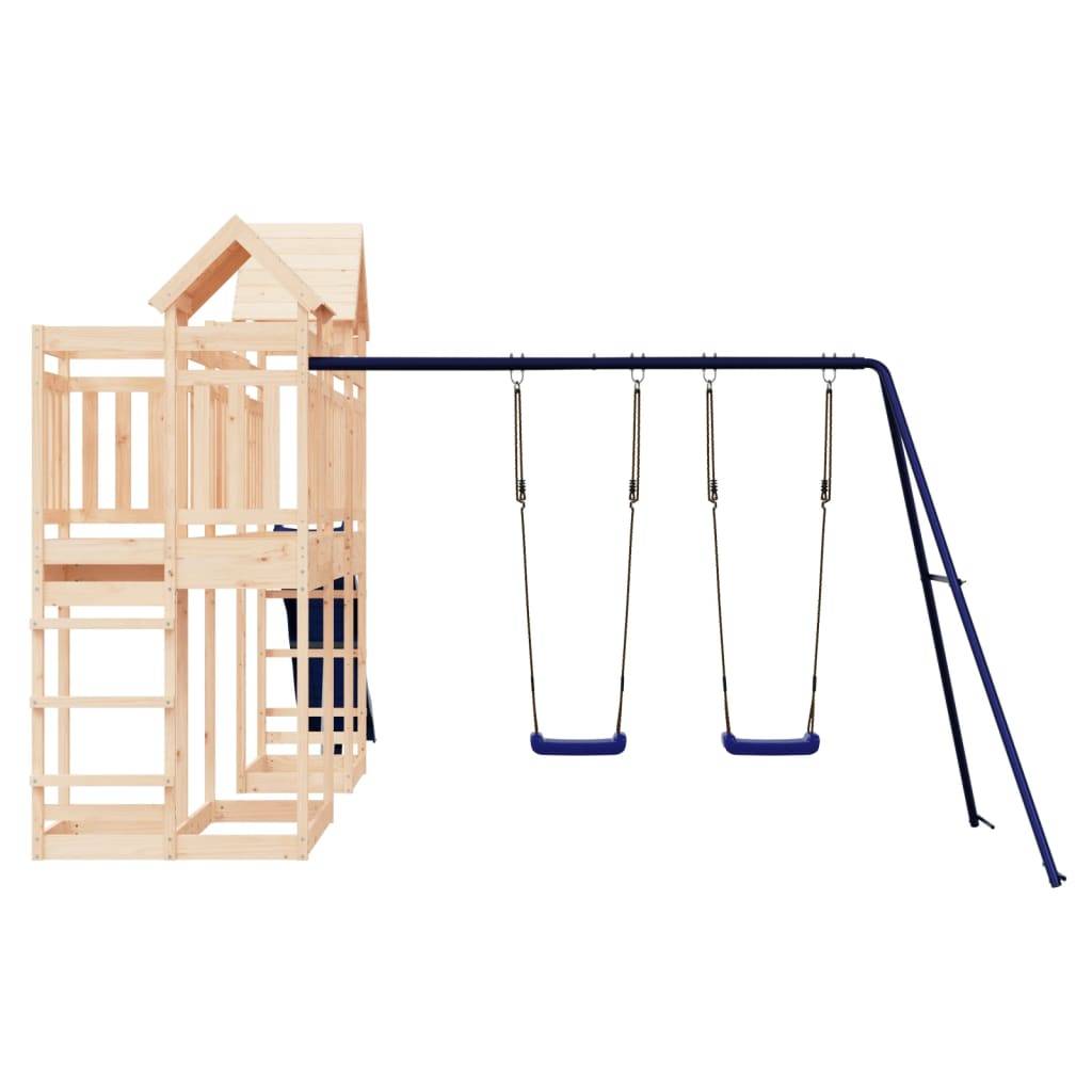 Helloshop26 - Aire de jeux d'extérieur balançoires toboggan portiques robuste jeux jardin 362 x 560 x 264 cm bois de pin massif - Imagen 4