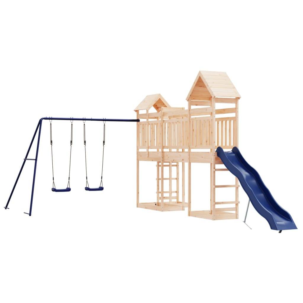 Helloshop26 - Aire de jeux d'extérieur balançoires toboggan portiques robuste jeux jardin 362 x 560 x 264 cm bois de pin massif - Imagen 2