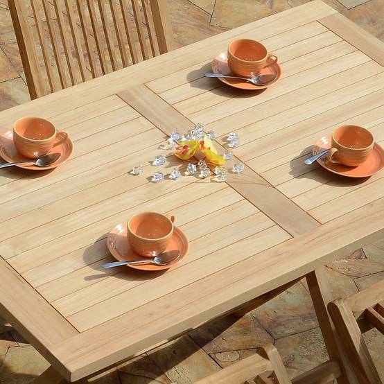 Teck'Attitude - Table pliante rectangulaire en teck massif Kensaï 120 x 70 cm - TECK'Attitude - Imagen 3