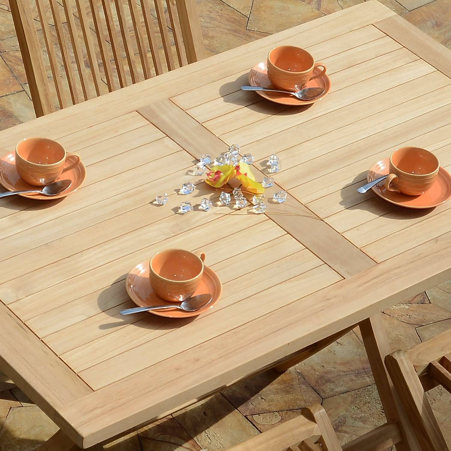 Teck'Attitude - Table pliante rectangulaire en teck massif Kensaï 120 x 70 cm - TECK'Attitude - Imagen 3