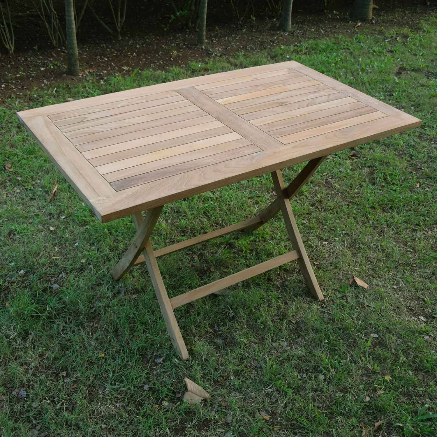 Teck'Attitude - Table pliante rectangulaire en teck massif Kensaï 120 x 70 cm - TECK'Attitude - Imagen 6