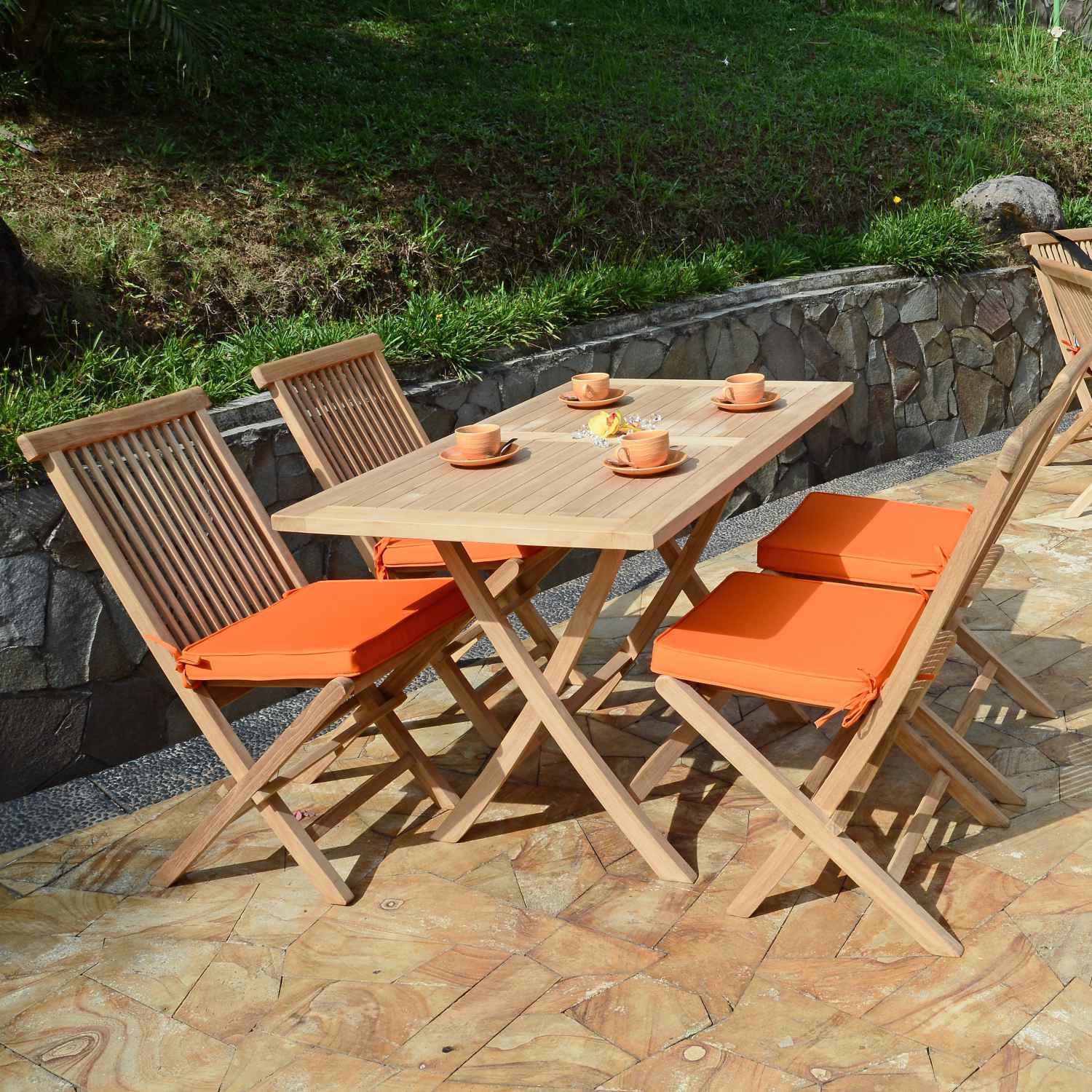 Teck'Attitude - Table pliante rectangulaire en teck massif Kensaï 120 x 70 cm - TECK'Attitude - Imagen 2