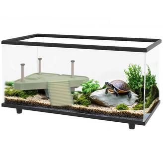 ComfortXL - Aquarium tortue 50 L verre trempé 60x30x32 cm transparent avec plateforme thermomètre - ComfortXL Outdoor Living