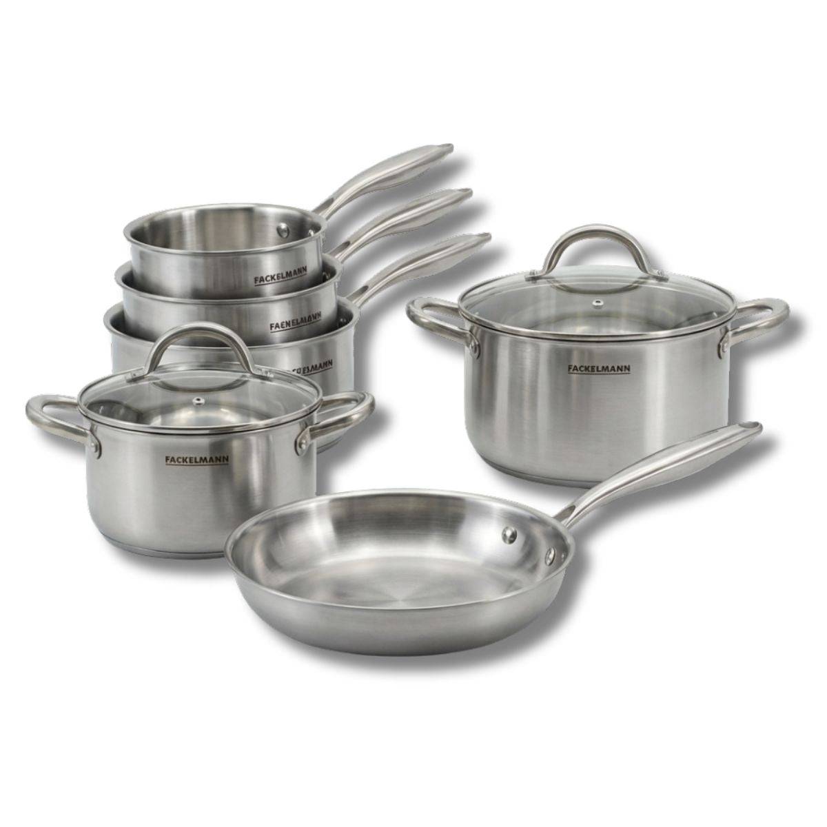 Batterie de cuisine avec 1 poêle de cuisson 20 cm 2 casseroles 14/18 cm et 2 faitouts 20/24 cm sans PFAS Fackelmann Vita3 - Image 9