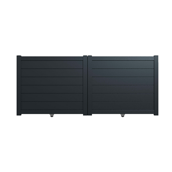 Portail alu coulissant plein en kit dim. L.3500 (entre piliers) X H.1700 mm Gris (RAL 7016)