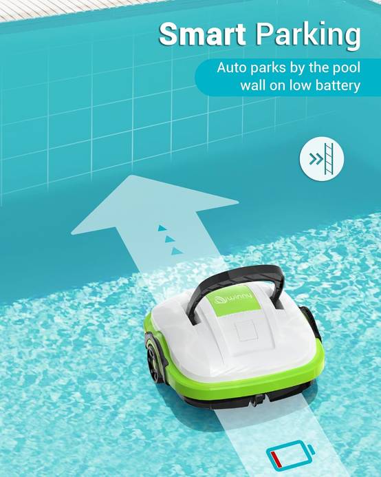 Robot Piscine Sans Fil Osprey 200, Nettoyage Automatique 50 min, Filtration 180 microns, Batterie Rechargeable, Compatible Tous Revêtements - Image 2