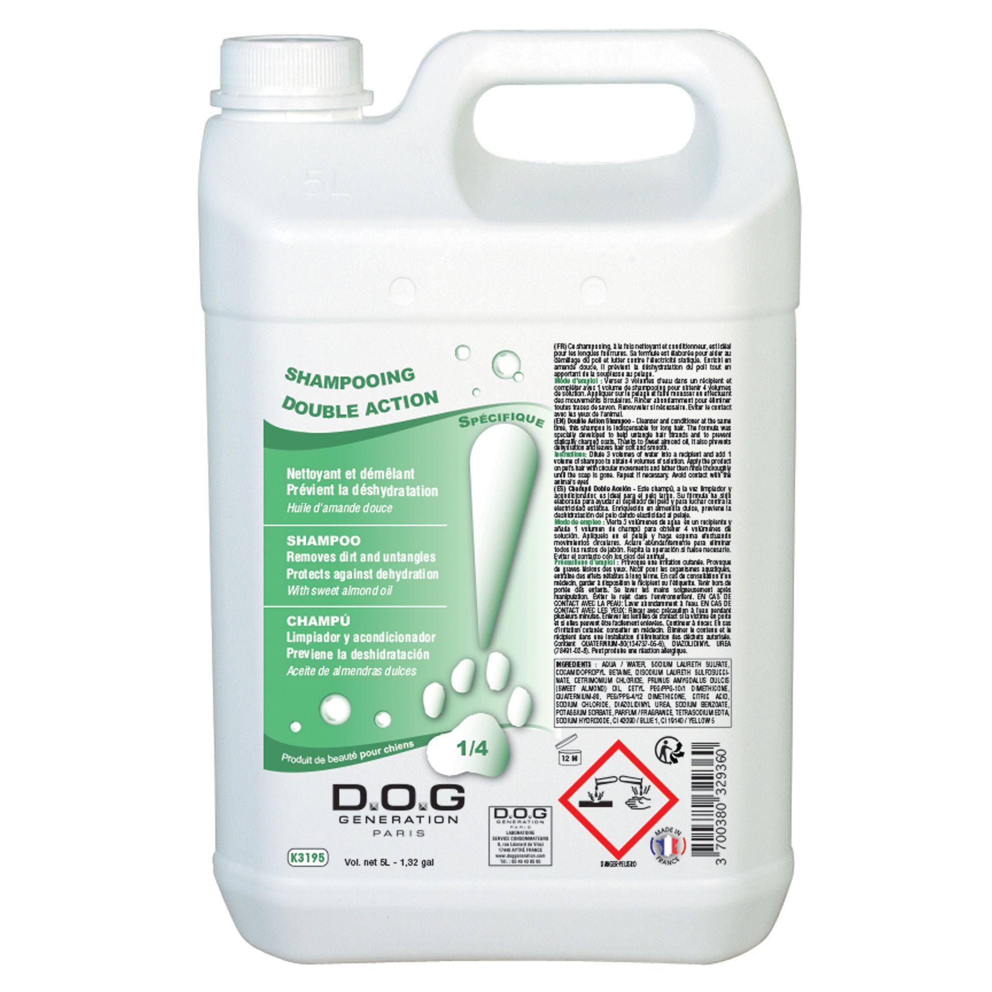 Shampoing Conditionneur Double Action Dog Generation : 5 litres DOG GENERATION