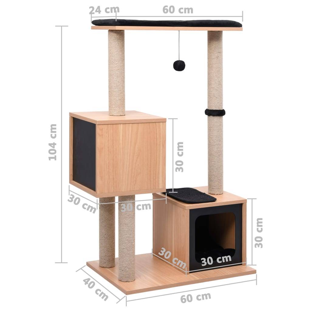 Vidaxl - Arbre à chat avec tapis à gratter en sisal 104 cm vidaXL 170924 - Imagen 3
