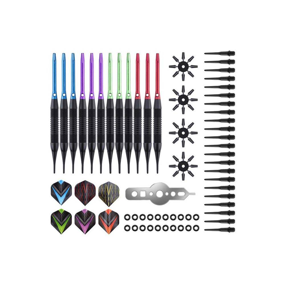 Jardindeco - Jeu de 12 fléchettes professionnelles à pointe plastique 19 gr Cupra - Image 3