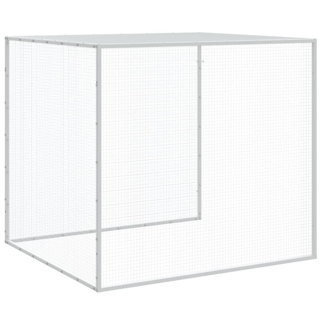 Très Grand Poulailler 803 cm acier galvanisé parc grillagé et toit Gris – ComfortXL Outdoor Living - Image 8