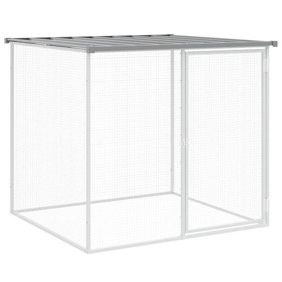 Très Grand Poulailler 803 cm acier galvanisé parc grillagé et toit Gris – ComfortXL Outdoor Living - Image 6