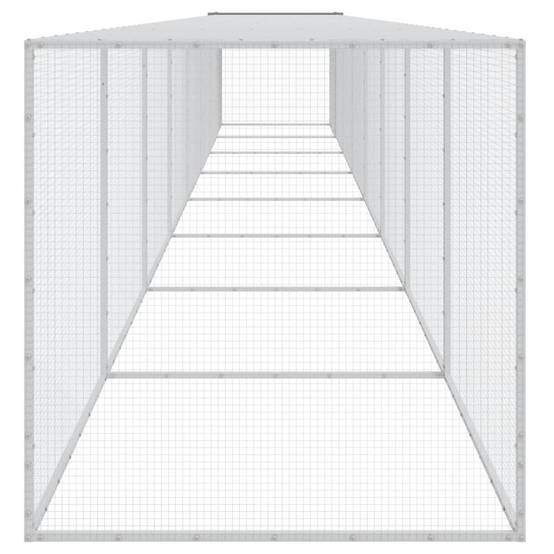 Très Grand Poulailler 803 cm acier galvanisé parc grillagé et toit Gris – ComfortXL Outdoor Living - Image 4