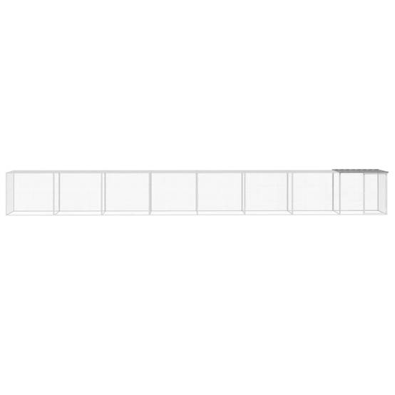 Très Grand Poulailler 803 cm acier galvanisé parc grillagé et toit Gris – ComfortXL Outdoor Living - Image 3