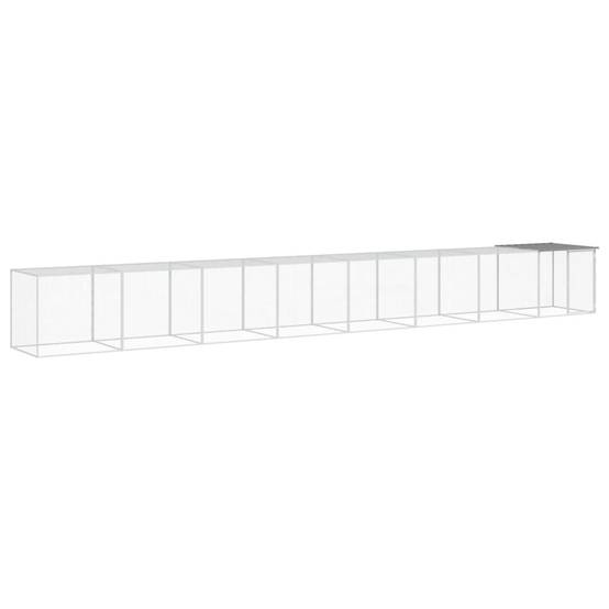 Très Grand Poulailler 803 cm acier galvanisé parc grillagé et toit Gris – ComfortXL Outdoor Living - Image 2