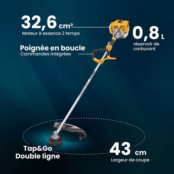 Stiga - Débroussailleuse BC 535, 32,6 cm³, largeur 43 cm, tête Tap & Go et lame 3 dents - STIGA - Image 6