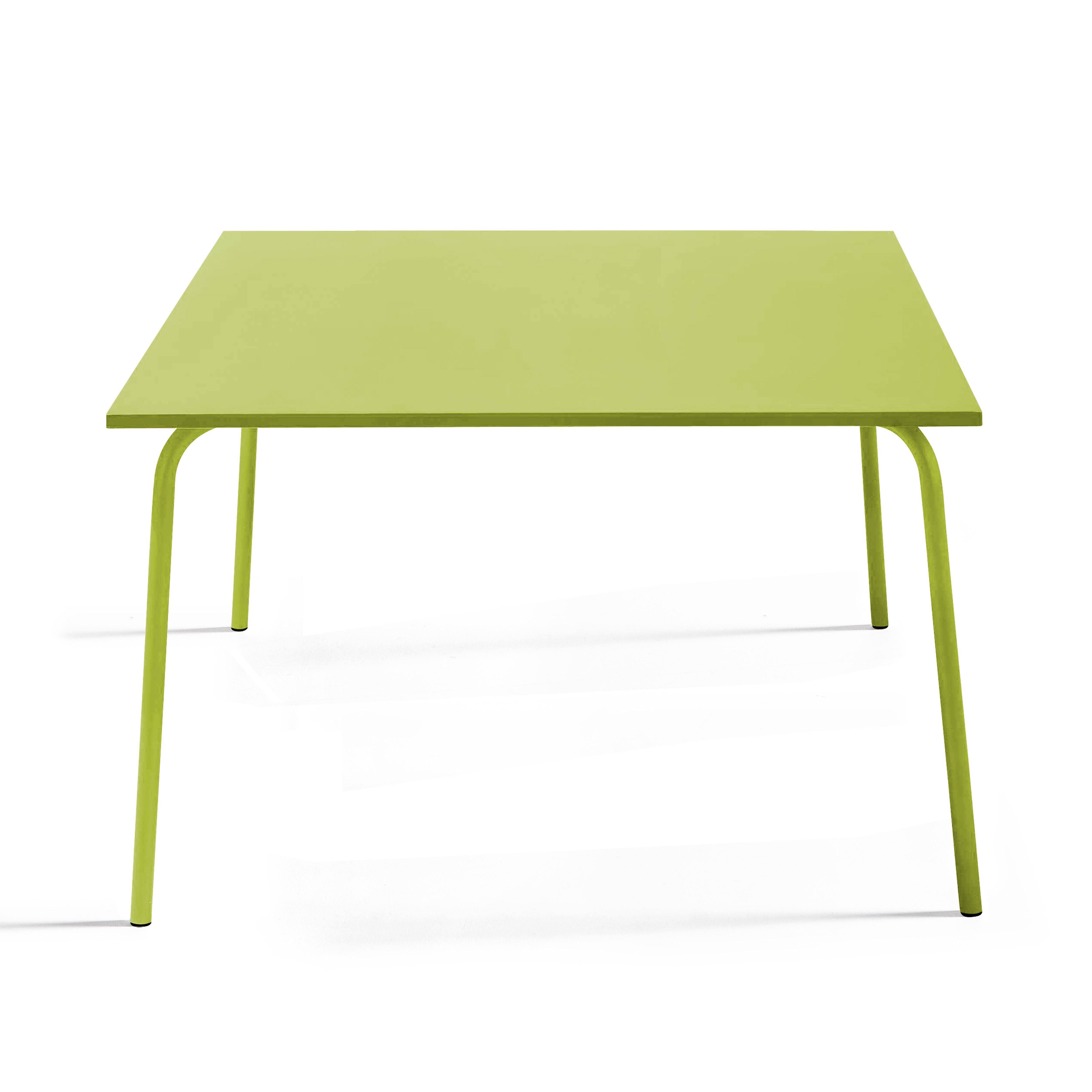 Oviala - Table de jardin carrée en métal 8 places 120 cm vert Palavas - Oviala - Imagen 2