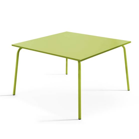 Oviala - Table de jardin carrée en métal 8 places 120 cm vert Palavas - Oviala - Imagen 1