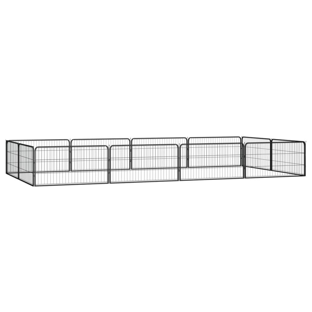 Vidaxl - Parc pour chien 12panneaux Noir 100x50cm Acier enduit de poudre vidaXL 3115968 - Imagen 1
