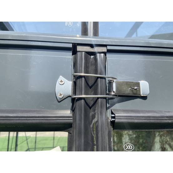 Serre adossée 13,71m² aluminium anthracite verre trempé 4mm Green Protect Luxe avec embase - Image 5