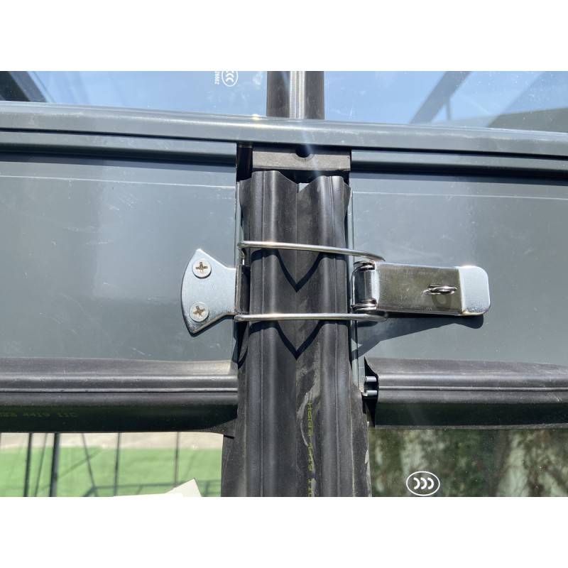 Serre adossée 13,71m² aluminium anthracite verre trempé 4mm Green Protect Luxe avec embase - Image 5