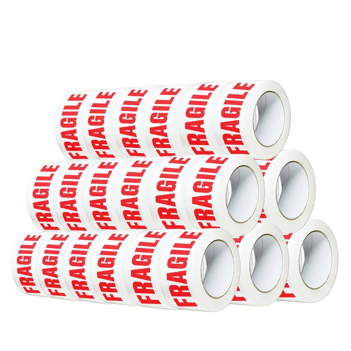 Ruban adhésif d'emballage 28µ blanc imprimé "FRAGILE" en rouge -  Adhésif d'expédition 50 mm x 100 m - Carton de 36 TECPLAST - Imagen 1