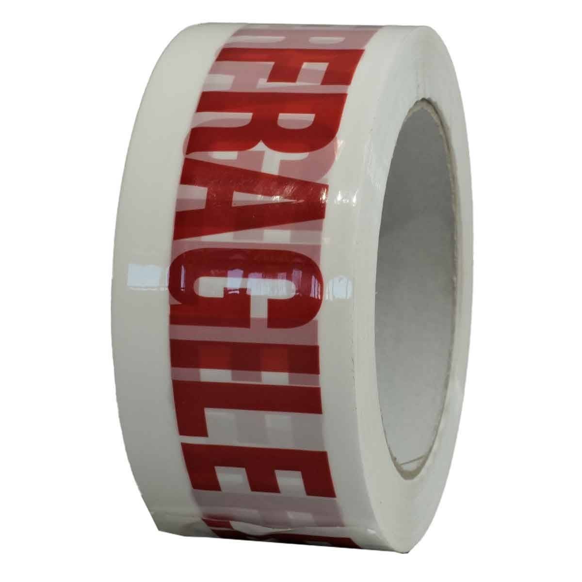 Ruban adhésif d'emballage 28µ blanc imprimé "FRAGILE" en rouge - Adhésif d'expédition 50 mm x 100 m - Carton de 36 TECPLAST - Imagen 5