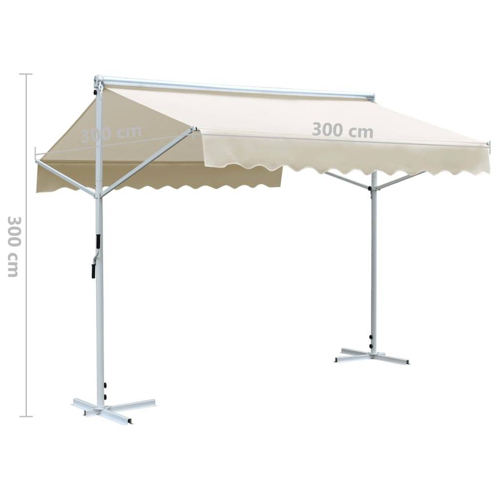 Helloshop26 - Auvent sur pied 3x3 m crème - Imagen 9