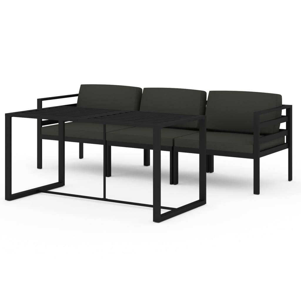 ComfortXL - Salon de Jardin 4 Pièces Aluminium avec Table Haute pour Repas Anthracite – ComfortXL Outdoor Living - Image 2