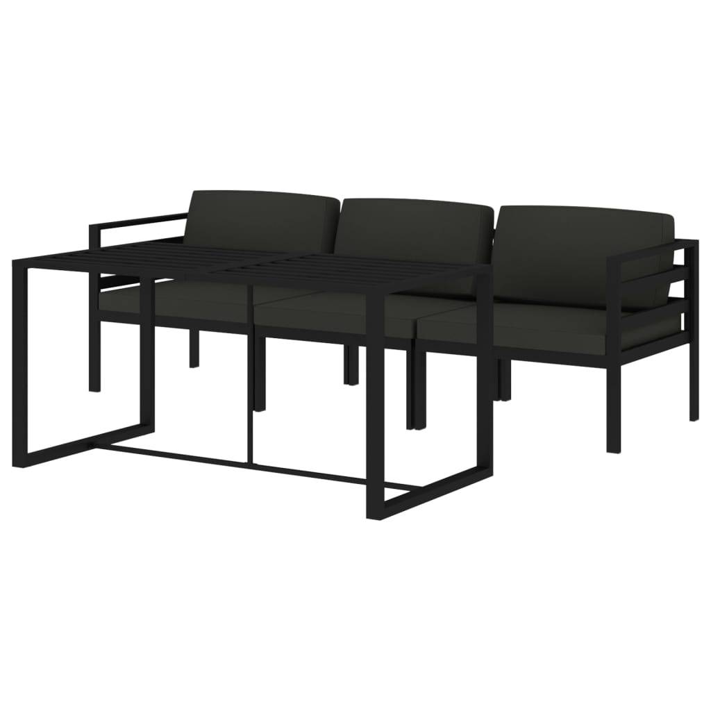 ComfortXL - Salon de Jardin 4 Pièces Aluminium avec Table Haute pour Repas Anthracite – ComfortXL Outdoor Living - Image 3