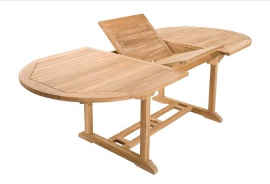 FUN - Table de jardin 8/10 personnes - ovale ext. 180/240 en bois Teck - Image 3
